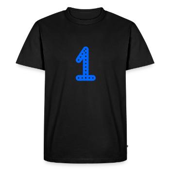 1 AN. 1er ANNIVERSAIRE. ANNIVERSAIRE 1 AN. 1 - T-shirt Premium bio Homme - noir - Devant - Nico (187cm)