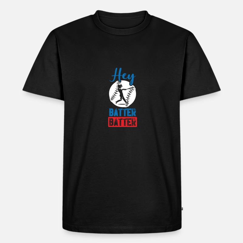 batter baseball - Männer Premium Bio T-Shirt - Schwarz