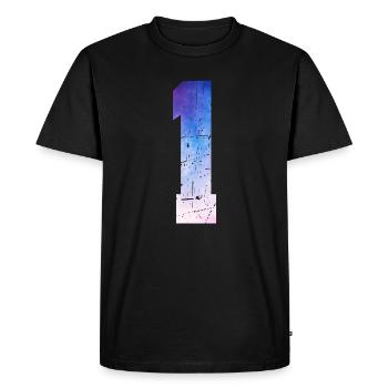 numéro 1 – Cadeau anniversaire 1 ans - T-shirt Premium bio Homme - noir - Devant - Nico (187cm)
