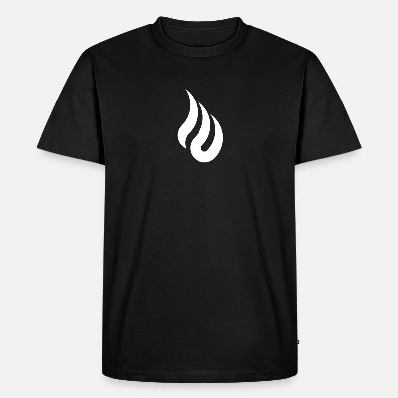 Flamme - Logo - Männer Premium Bio T-Shirt - Schwarz