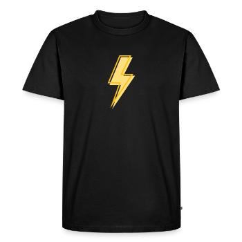 Yellow lightning - Men's Premium Organic T-Shirt - black - Front - Nico (187cm)