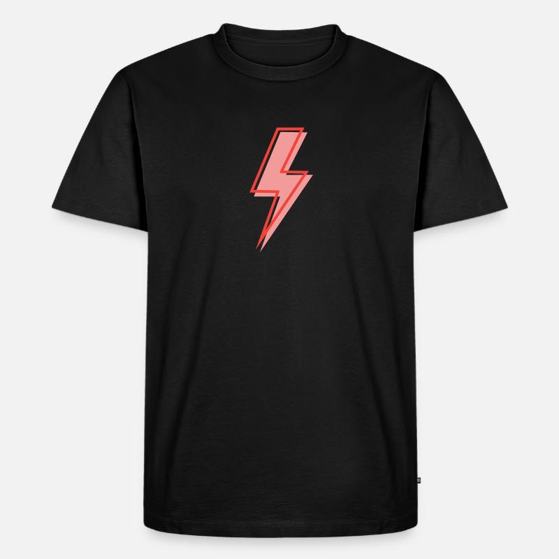 Roter Blitz - Männer Premium Bio T-Shirt - Schwarz