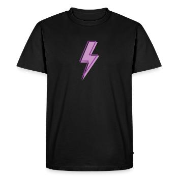 Eclair violet clair - T-shirt Premium bio Homme - noir - Devant - Nico (187cm)