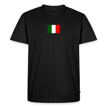 in the center of the chest shining Italian flag - Men's Premium Organic T-Shirt - black - Front - Nico (187cm)