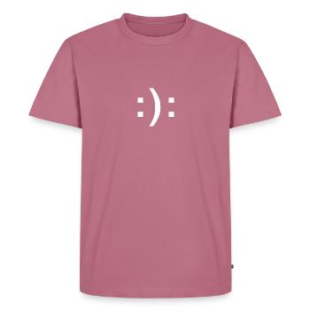 Twoface Emoticon - T-shirt Premium bio Homme - mauve - Devant - Nico (187cm)