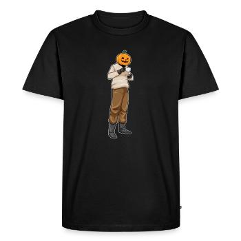 Jack O'Lantern Halloween Coffee - Men's Premium Organic T-Shirt - black - Front - Nico (187cm)