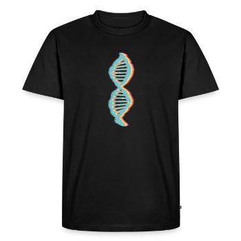 Science Biology retro DNA Genetics Motif 2 - Men's Premium Organic T-Shirt - black - Front - Nico (187cm)