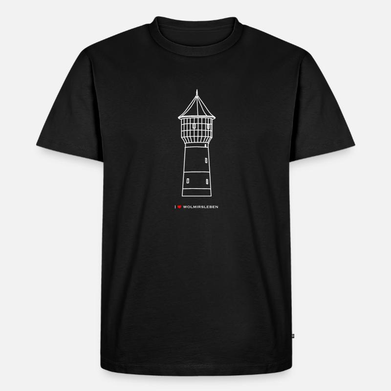 Wasserturm dunkler HG - Männer Premium Bio T-Shirt - Schwarz