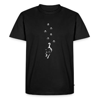 chat avec empreinte de pattes - T-shirt Premium bio Homme - noir - Devant - Nico (187cm)