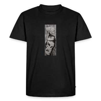Violet's stare - Men's Premium Organic T-Shirt - black - Front - Nico (187cm)