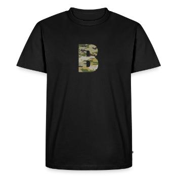 Camouflage letter B - Men's Premium Organic T-Shirt - black - Front - Nico (187cm)