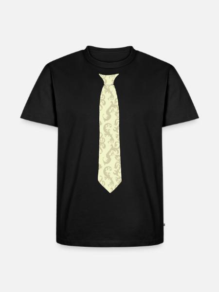 Fake necktie, retro tie - Men's Premium Organic T-Shirt - black