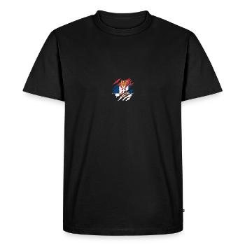 Serbie Drapeau serbe Srbija Serbes Cadeau - T-shirt Premium bio Homme - noir - Devant - Nico (187cm)