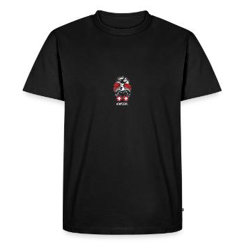 Suisse Hopp Schwiiz Flag Fanshirt Cadeau - T-shirt Premium bio Homme - noir - Devant - Nico (187cm)