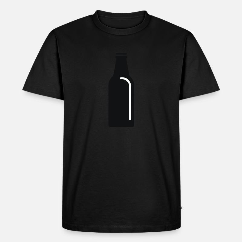 Flasche Bier - Männer Premium Bio T-Shirt - Schwarz