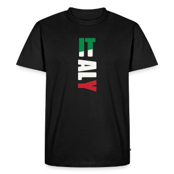 T-shirt élégant avec le drapeau et le nom italiens - T-shirt Premium bio Homme - noir - Devant - Nico (187cm)