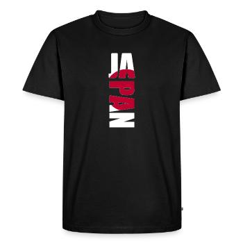 Trendy T-shirt with the flag and name of Japan - Men's Premium Organic T-Shirt - black - Front - Nico (187cm)