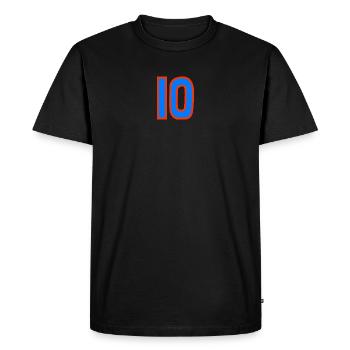 10. 10 ANS. 10e ANNIVERSAIRE. ANNIVERSAIRE 10 ANS. - T-shirt Premium bio Homme - noir - Devant - Nico (187cm)