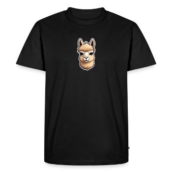 Color Funny Cute Baby Alpaca Llama Illustration - Men's Premium Organic T-Shirt - black - Front - Nico (187cm)