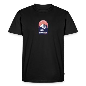 Reykjavik Islande Road Trip vintage - T-shirt Premium bio Homme - noir - Devant - Nico (187cm)