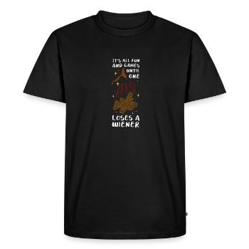 Camping Feu de camp Caravane viennoise Cadeau - T-shirt Premium bio Homme - noir - Devant - Nico (187cm)
