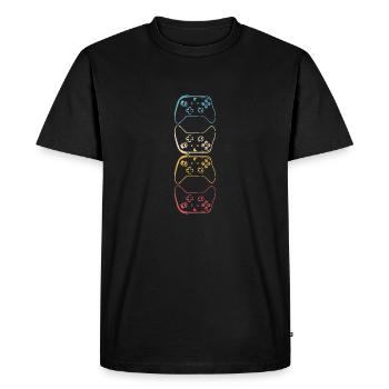 Gamer Controller Gaming jeux vidéo rétro Jeu 4 - T-shirt Premium bio Homme - noir - Devant - Nico (187cm)
