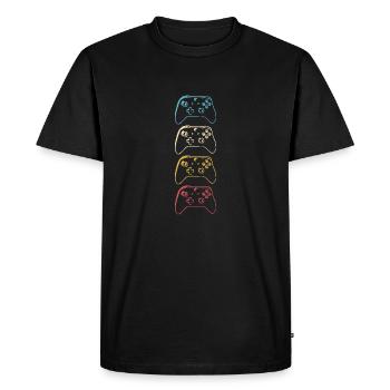 Gamer Controller Gaming rétro Jeux vidéo Jeu 3 - T-shirt Premium bio Homme - noir - Devant - Nico (187cm)