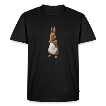 Mignon Lapin Marron 21 - T-shirt Premium bio Homme - noir - Devant - Nico (187cm)