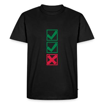 2 crochets et 1 X x - T-shirt Premium bio Homme - noir - Devant - Nico (187cm)