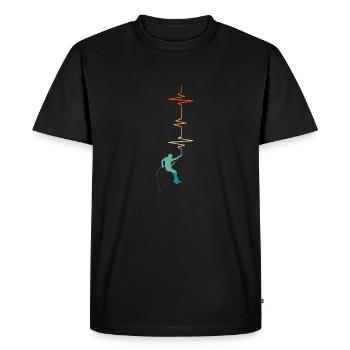 Battement de cœur escalade - idée cadeau - T-shirt Premium bio Homme - noir - Devant - Nico (187cm)
