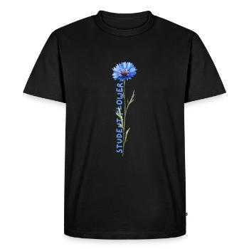 Fleurs d’automne : Bleuet - T-shirt Premium bio Homme - noir - Devant - Nico (187cm)