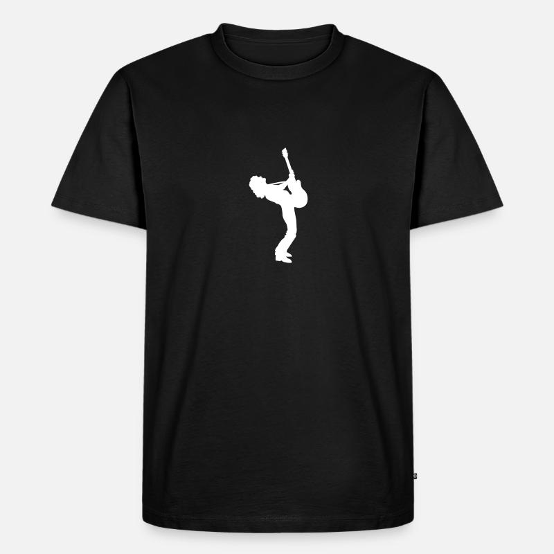 guitar player - Männer Premium Bio T-Shirt - Schwarz