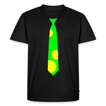 Tshirt cravate original - style citron flashy - T-shirt Premium bio Homme - noir - Devant - Nico (187cm)