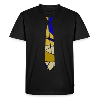Cravate stylée - Gold / Blue - T-shirt Premium bio Homme - noir - Devant - Nico (187cm)