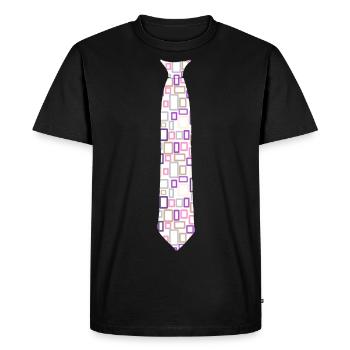 Cravate motif coloré - T-shirt Premium bio Homme - noir - Devant - Nico (187cm)
