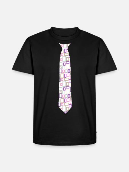 Krawatte Muster Bunt - Männer Premium Bio T-Shirt - Schwarz