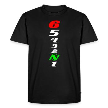 Boite de vitesses moto - T-shirt Premium bio Homme - noir - Devant - Nico (187cm)