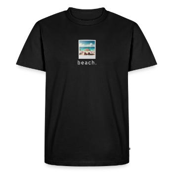 Photo rétro de l’ambiance de la plage - T-shirt Premium bio Homme - noir - Devant - Nico (187cm)