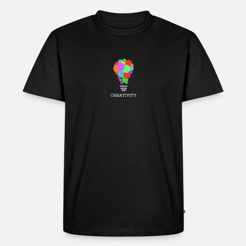 CREATIVITY lightbulb with white print - Männer Premium Bio T-Shirt - undefined