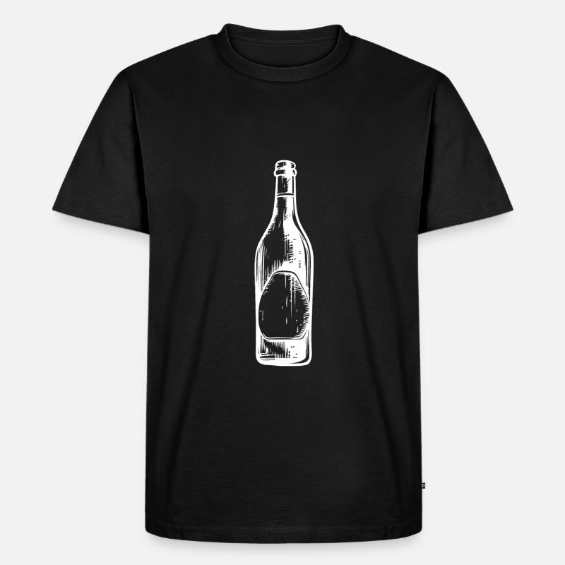 Bierflasche Bier - Männer Premium Bio T-Shirt - Schwarz