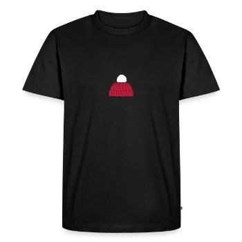 Hat, bobble hat 2 colors - Men's Premium Organic T-Shirt - black - Front - Nico (187cm)