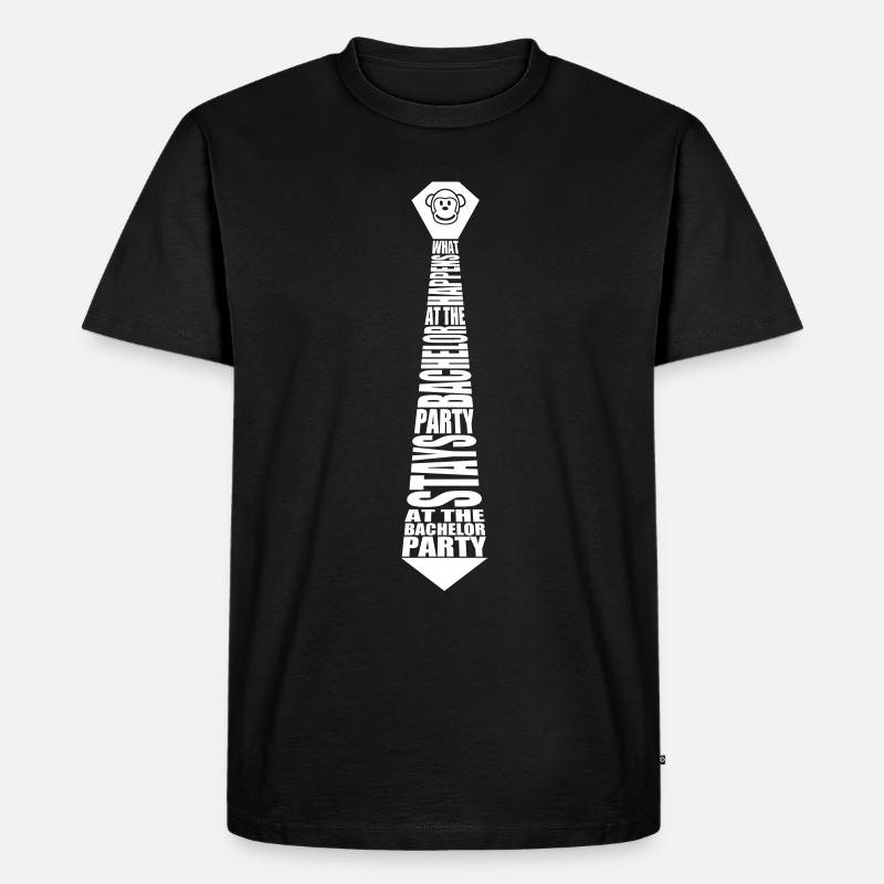 Krawatte Junggesellenabschied mit Affe - Männer Premium Bio T-Shirt - Schwarz