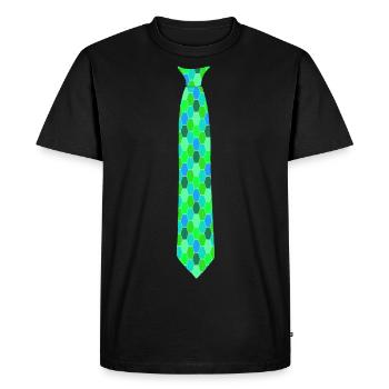 Tie Dots Pattern Colorful Suit - Men's Premium Organic T-Shirt - black - Front - Nico (187cm)