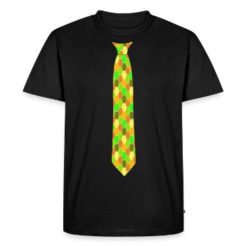 Tie Dots Colorful Pattern Tie Suit - Men's Premium Organic T-Shirt - black - Front - Nico (187cm)