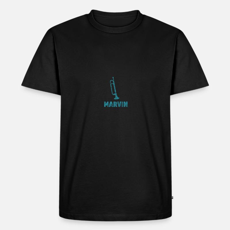 Blasmusik Marvin - Männer Premium Bio T-Shirt - Schwarz