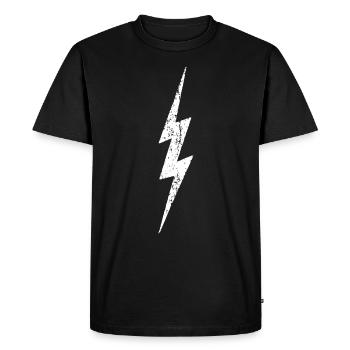 Lightning - Lightning Bolt - distressed - Men's Premium Organic T-Shirt - black - Front - Nico (187cm)