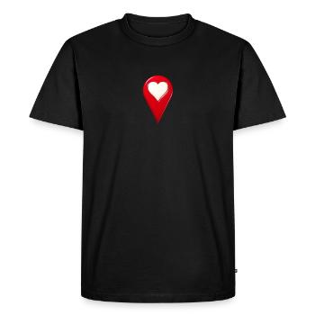 Le cœur est ici chez lui - T-shirt Premium bio Homme - noir - Devant - Nico (187cm)