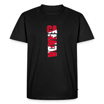 T-shirt with Canada flag and name - Men's Premium Organic T-Shirt - black - Front - Nico (187cm)