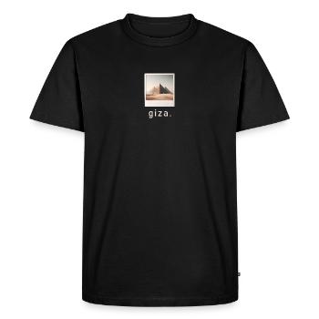Pyramides de Gizeh Photo rétro - T-shirt Premium bio Homme - noir - Devant - Nico (187cm)