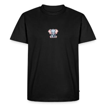 Petit éléphant - T-shirt Premium bio Homme - noir - Devant - Nico (187cm)